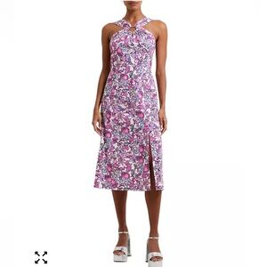 Women's Fontini Cotton Ring-Halter Midi Dress